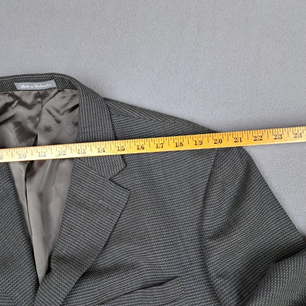 Oscar De La Renta Tweed Wool Sport Coat 46R Gray Men Blazer Jacket Single Breast